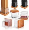 24Pcs Chair Leg Floor Protectors Silicone Chair Leg Protectors Caps Covers for Hardwood Floors Furniture Pads Sliders with Wrapped Felt Bottom Medium