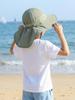 Kinder-Sonnenhut mit breiter Krempe und Schal - Sonnenschutz für Kleinkinder, Jungen und Mädchen, Leichter Sommer-Eimerhut