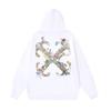 1281 Off-White 2026 Autumn/Winter New Plant Flower Printed Pattern Hoodie Hoodie for Men and Women