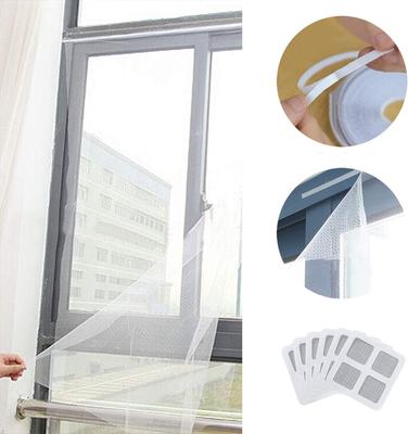 Fly Screen Windrow Insect Mesh Mosquito Net DIY Curtains Insect Protector Netting with Self-Adhesive Tapes for Fly Mosquito Bug