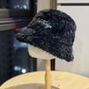 Korean Version English Embroidered Plush Fisherman Hat for Women Winter Warm Windproof Ear Protection Thickened Basin Hat Showing Face and Trend