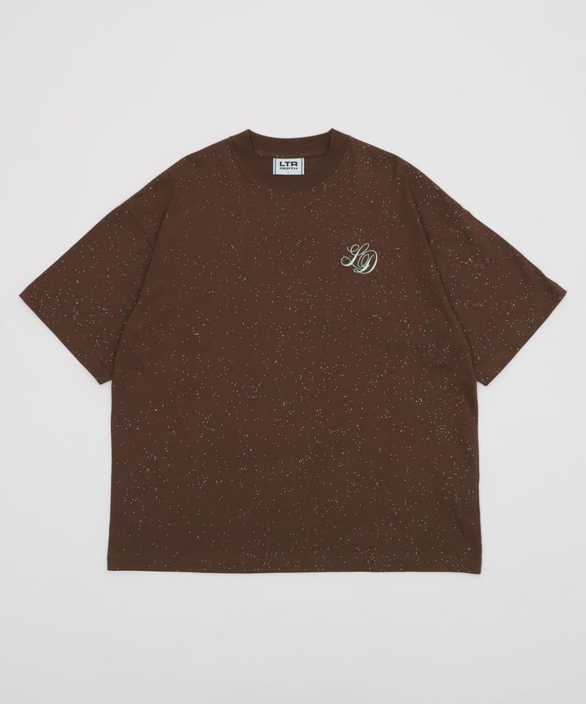 WEGO Men's Short Sleeve T-Shirt, Lamé Graphic Tee, Summer Casual Top, Brown, Size M