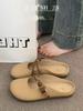 Summer Outer Wear Bag Head Half Slippers Women's 2025 New Super Fire Flat Bottom One Pedal Lazy Half Tray French Cool Slippers
