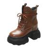 Fashion 11CM Ankle Boots Women Platform Sneakers High Heels Leather Chunky Boots New Autumn Winter Lace Up Motorcycle Boots Botas Mujer