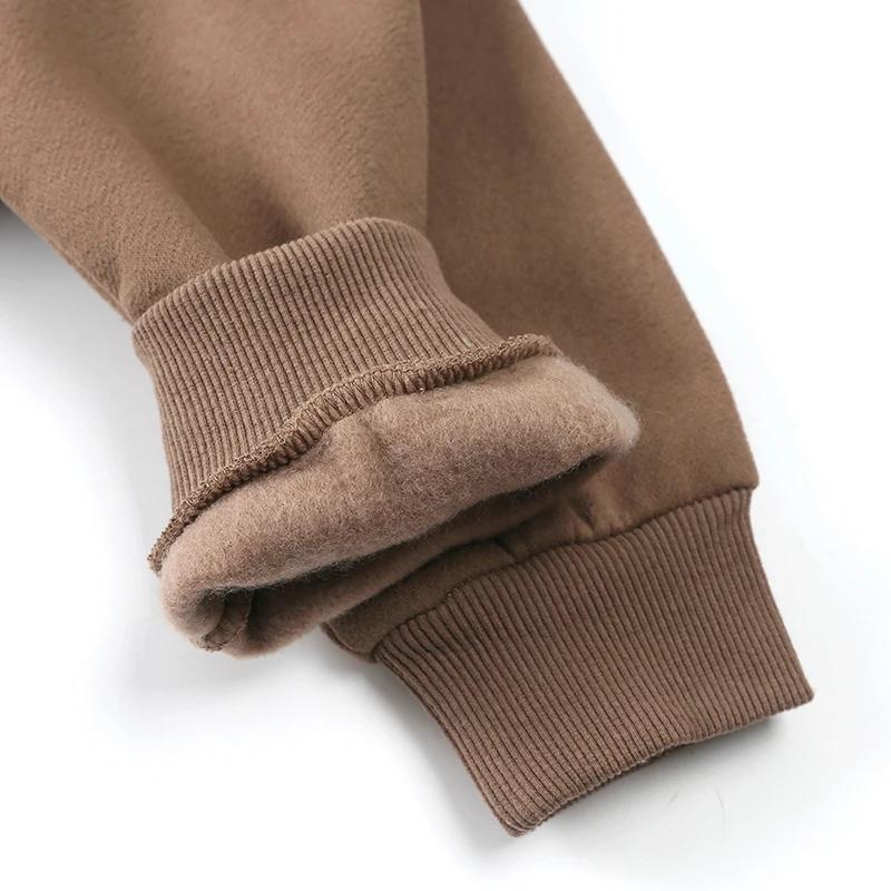 2 Kids Hooded Fleece Sweatshirt Clothes Solid Cotton Thick Outdoor Top Boys Girl Sports Coat Children Korean Casual Jacket