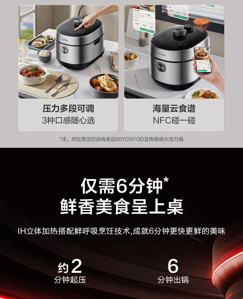 Supor Electric Pressure Cooker Micro Pressure Cooker IH Household High Pressure Rice Cooker 5L