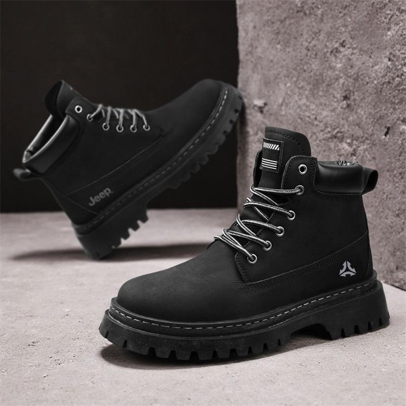 Ny mote Høst Og Vinter Høytopp for menn Martin Boots Studenter Mann Gutter Trending Soft Sole Arbeidssko Arbeidsbeskyttelse Martin Sneakers