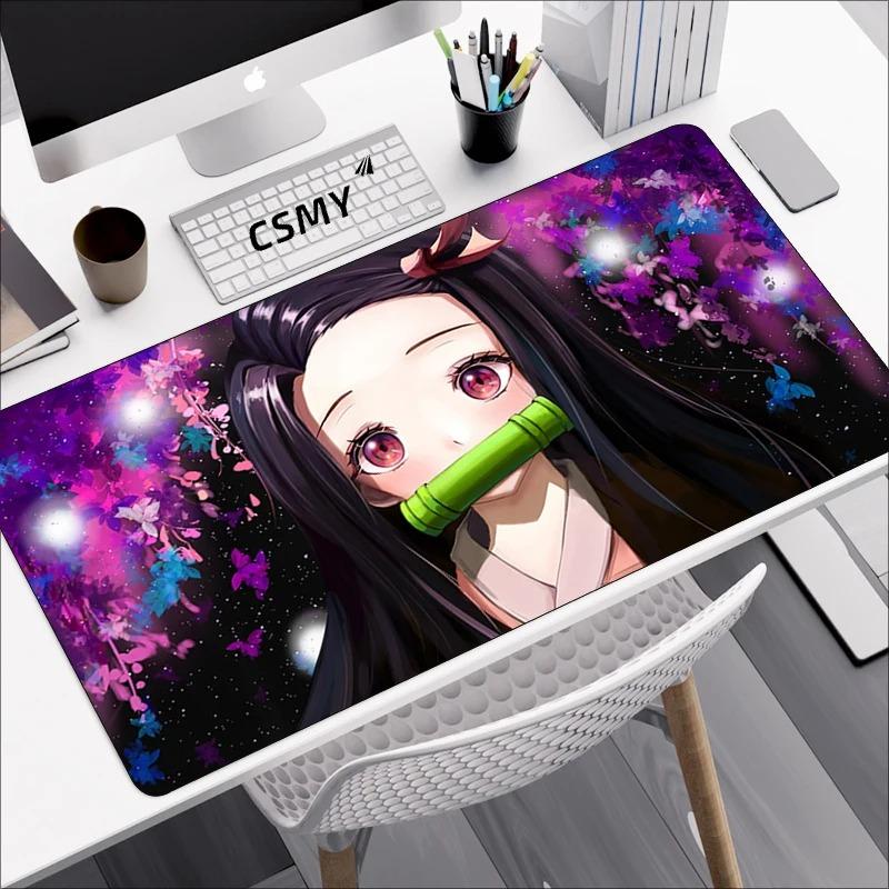 Demon Slayer Mouse Pad Gaming Laptops Keyboard Mat Deskmat Pc Desk Protector Mousepad Gamer Office Mats Anime Mause Mice Carpet