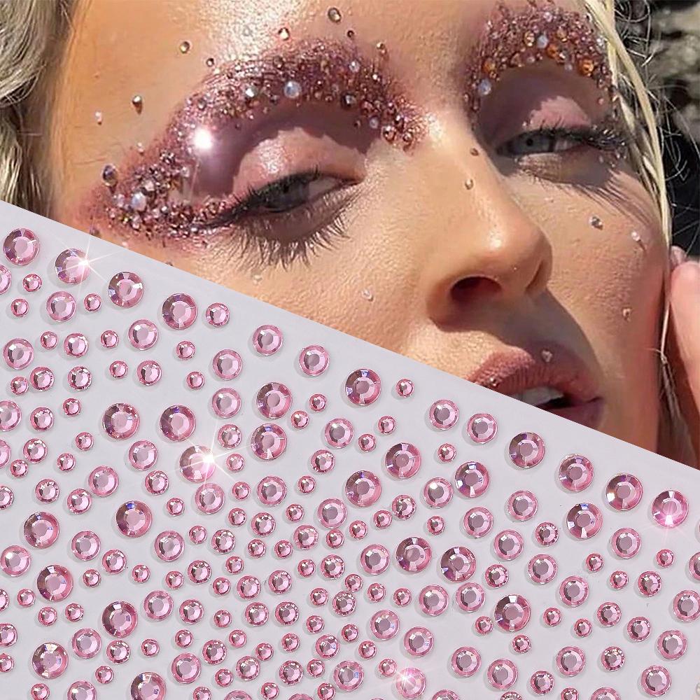 3D Strass Gezichtstattoo Stickers Voor Festival Glitter Make-up Sieraden Sticker Op Gezicht Kristallen Edelstenen Juwelen Diamanten Decoratie