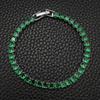 2026 New Arrival 4mm Luxury Round Silver Green Multi Color on Hand Bracelet Bangle for Women Anniversary Gift Jewelry S5787