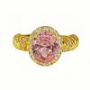 French Retro Temperament Pink Diamond Port Style Open Ring Female Cold Wind Niche High-End Feeling Stacked Index Finger Ring