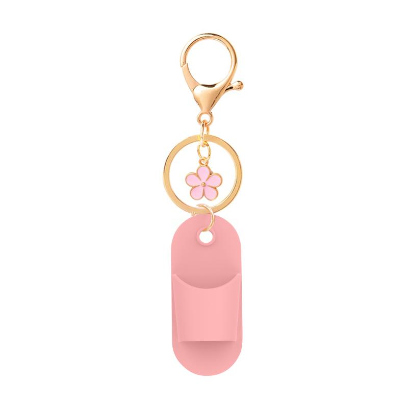 Slipper Shape Silicone Keychain Cap Accessories Portable Durable Holder Keychain Compatible For Lipgloss Storage And Balm Cap
