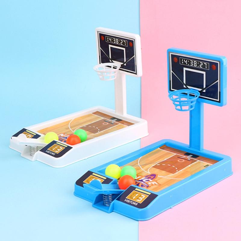 Basketballspielzeug Mini-Basketballständer mit 2 Bällen 1 Basketballfeld Desktop-Spielbrett zur Angstlösung für Kinder ab 3 Jahren