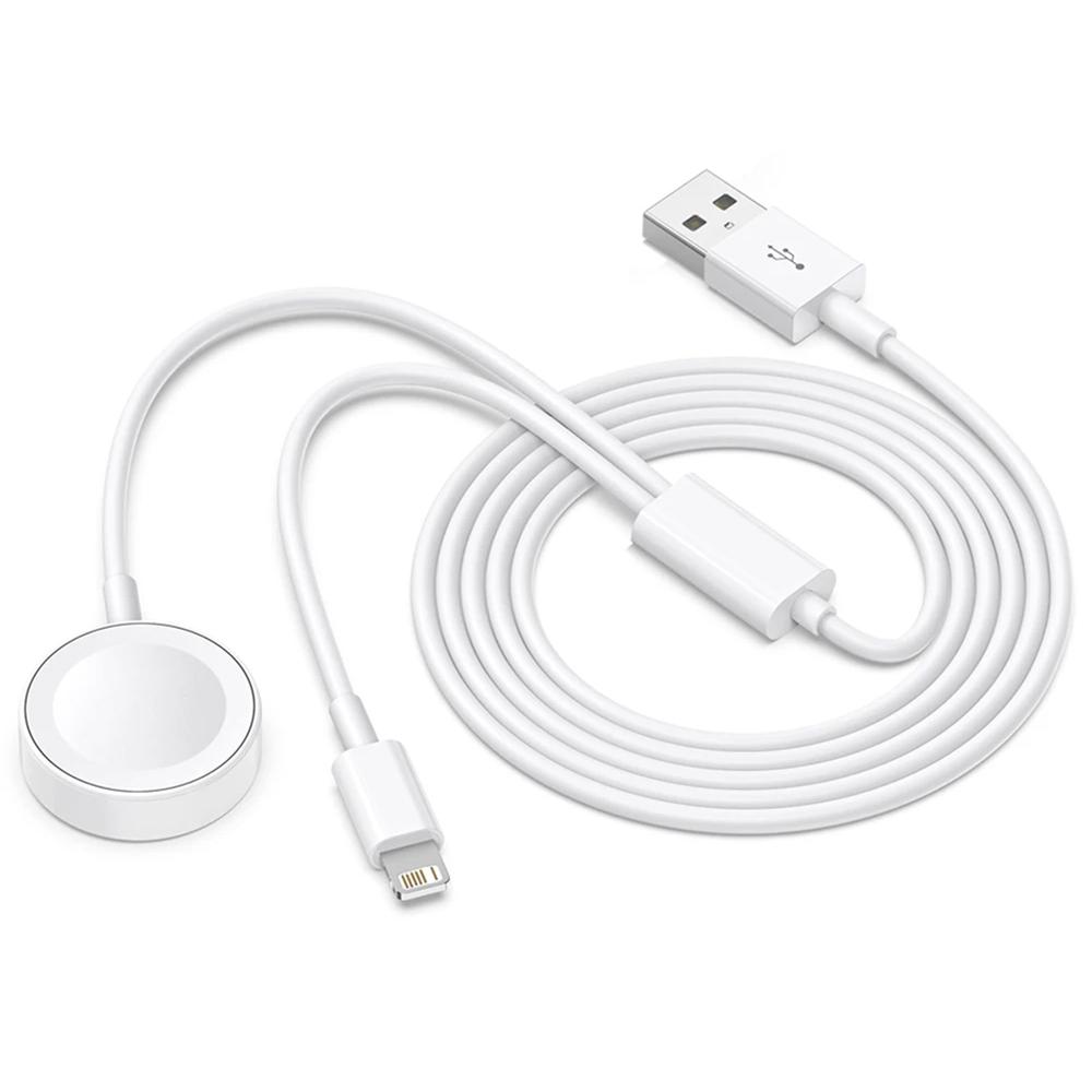 2 In 1 Cable For Apple Watch Charger Series 9 8 7 6 5 4 3 USB Fast Portable Charging Station For Iphone 14 13 12 11 Pro Max Plus