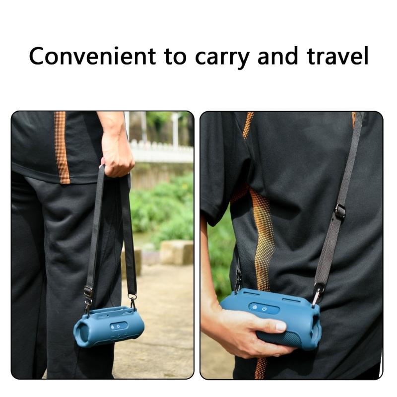 Silicone Protective Case for Flip 7 Speakers with Shoulder Straps, Dustproof and Shockproof Speakers Guard