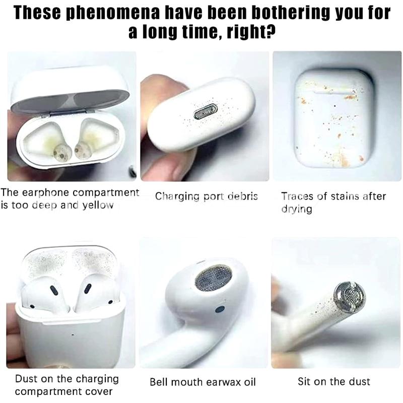 Cleaning Kit Accessories Sticky Squares Putty Gunk Remover Earbuds Cleaning Pen Multifunctional Earbuds Cleaning Brush