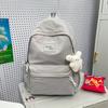Schoolbag large capacity solid color backpack women's simple lightweight high-end school bag Korean version of junior high school students fashion 