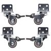 4Pcs Small Swivel Plate Caster  Side Mount Castors TPR Rubber L-Bracket Locking Casters  Furniture
