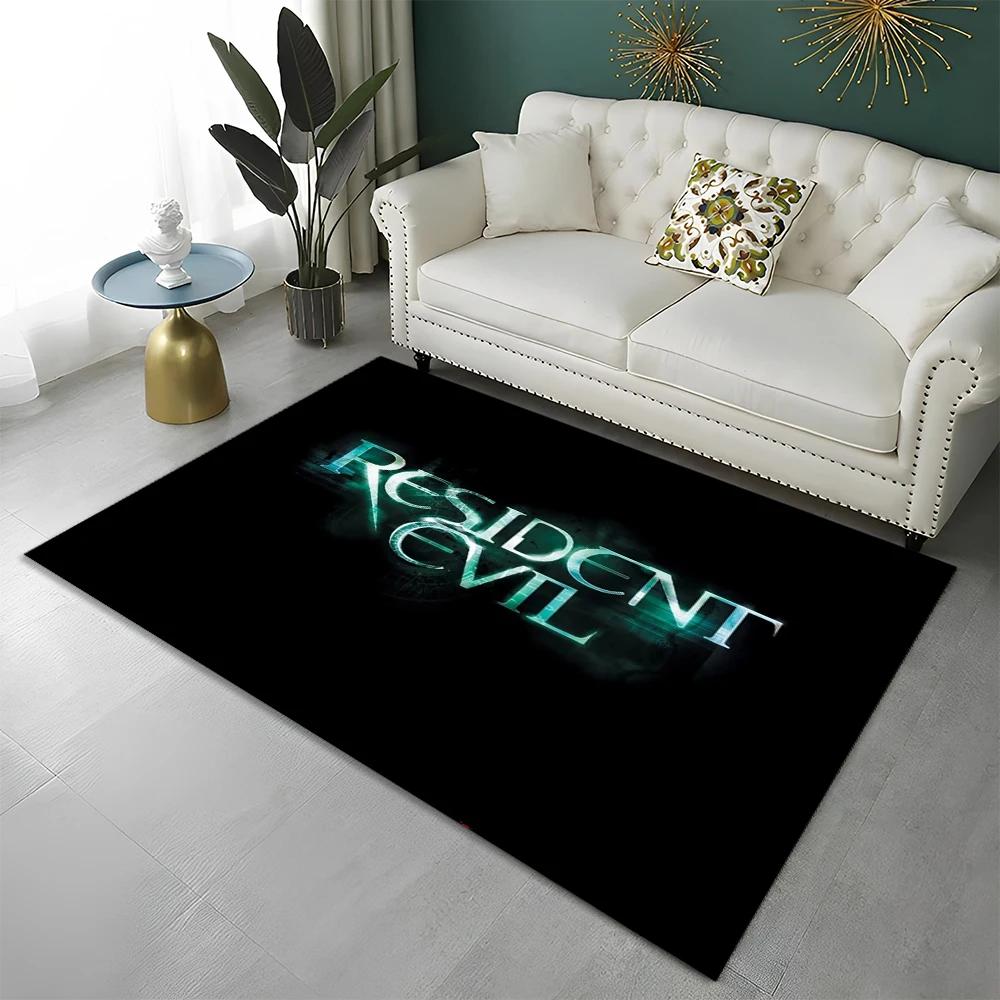 3D R-Resident Evil Gamer Spiele Teppich Teppich für Zuhause Wohnzimmer Schlafzimmer Sofa Fußmatte Dekor, Kinder Spielbereich Teppich Rutschfeste Bodenmatte