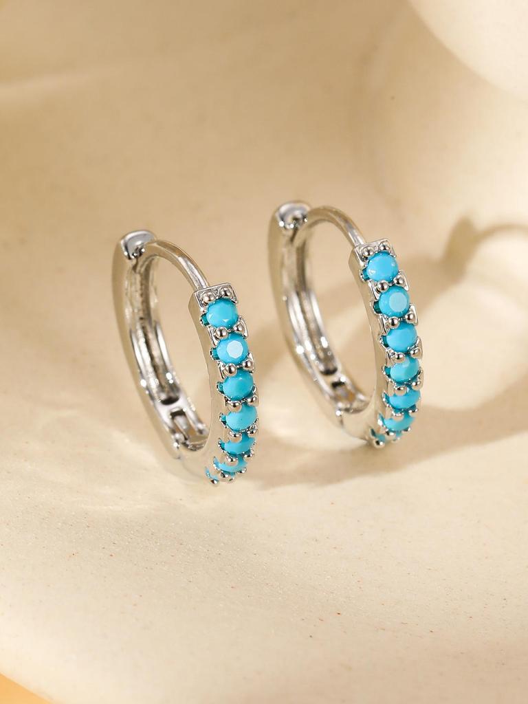 Minimalist Copper-Plated Zircon Luxurious Hoop Earrings