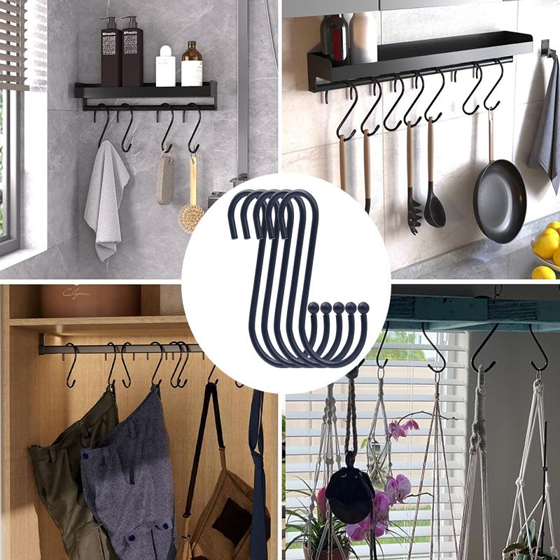 Factory E-Coating Black Carbon Steel S Hook S Shape Hanging Hook for Cloths and Kitchen Ware