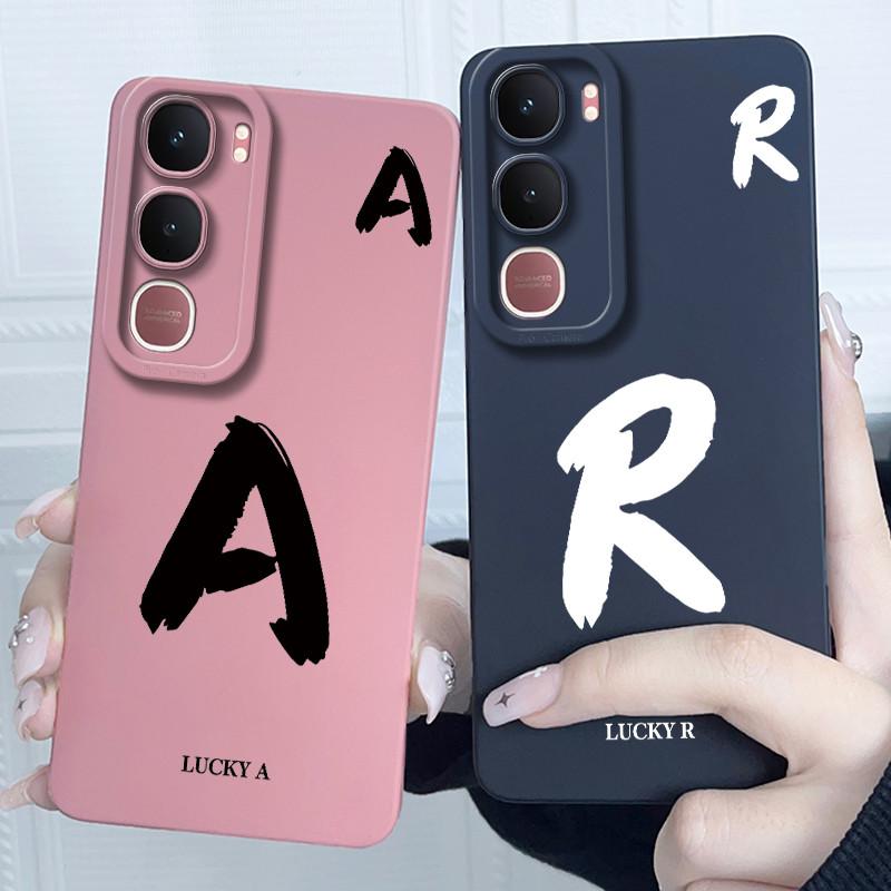 For Vivo Y21d Case Cover Lucky Initial Letter Silicone Soft Matte Phone Bumper for Vivo Y21d Y 21d VivoY21d 4G 5G 2025 Casing