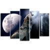 Päťdielny obraz na plátne Wolf Nature Moon Fog