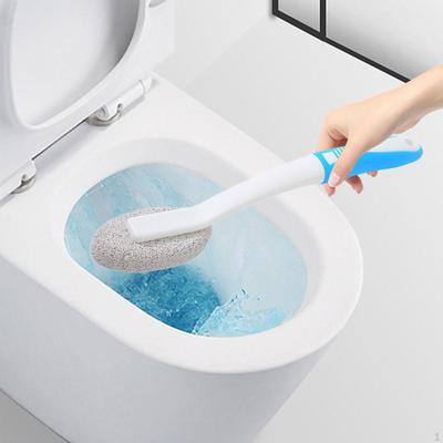 Pumice Stone Cleaning Brush, Toilet Brush with Extra Long Handle, Space Saving,Toilet Bowl Cleaner