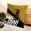 Vintage Retro Travel Cushion Cover Soft Short Plush Pillow Cover Smooth Cozy Texture Aesthetic Cushion Case Home Decor