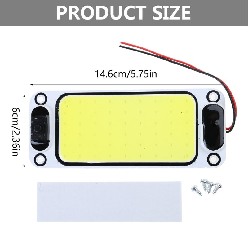 DC12V-24V COB LED Light Panel Board Universal for Car Truck SUV Steamer 600LM 28W 6000K Auto Interior Dome Reading Lamp