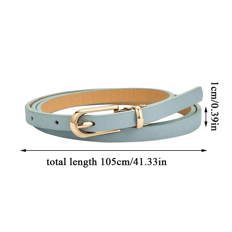 Women Candy Color Waist Strap Thin Belt For Lady Girls Pants Jeans Dress Belt Alloy Pin Buckle Waistbands Adjuestable