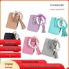 Beaded Tassel Keychain with Silicone ID Card Holder Wallet