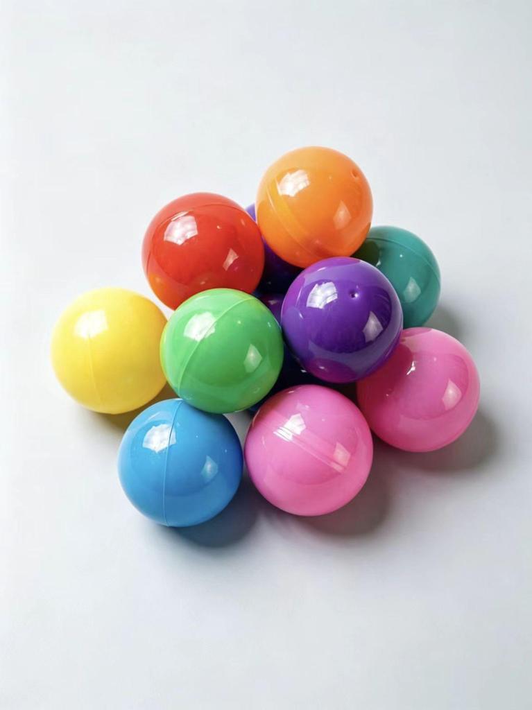 60mm Multi-Color Solid Gachapon Balls - Claw Machine Blind Box Accessories, PP Material