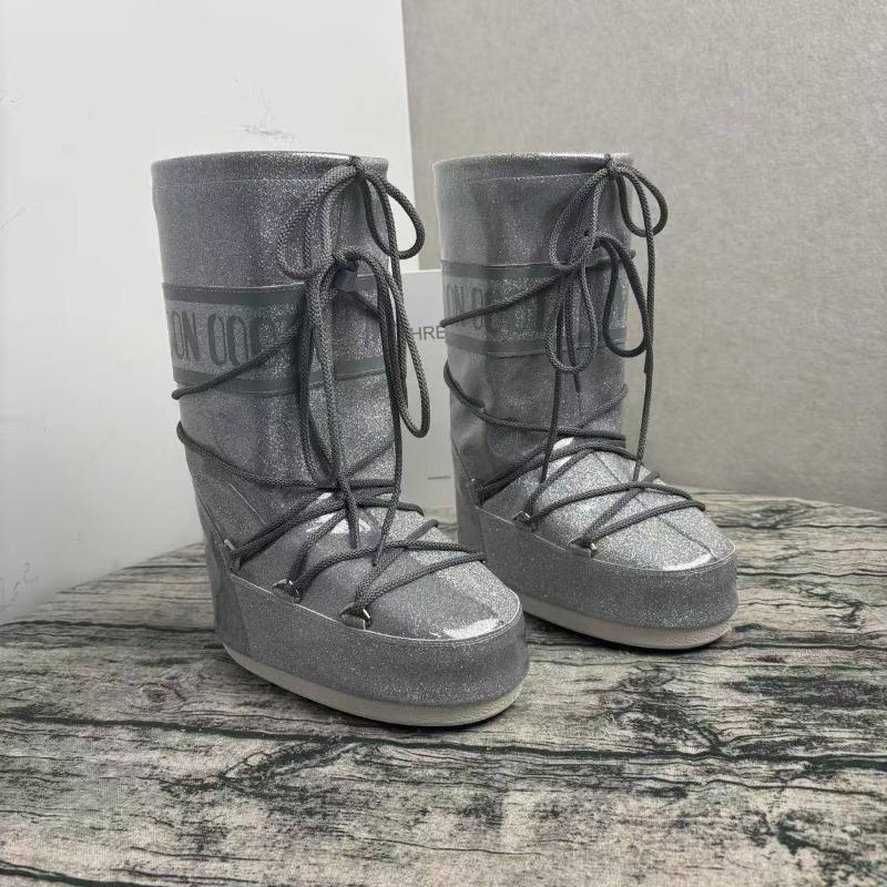 Winter Samt warm rutschfest Schneestiefel Damen Lang Mondstiefel