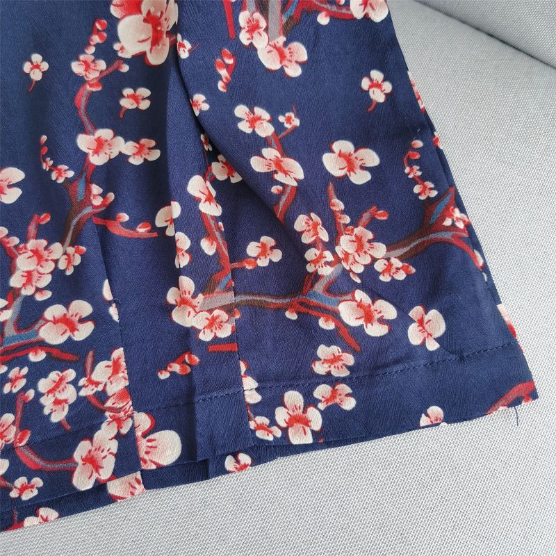 New Arrival Silk Women's Tops Silk Silks and Satins Plus Size round Neck Plum T-shirt Casual Women's Middle-Aged and Elderly Shirt