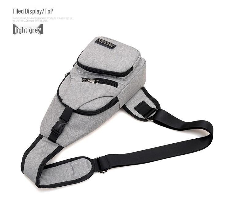 Men's Multi-layer Crossbody Chest Bag with USB Data Cable for Outdoor Carry-ons