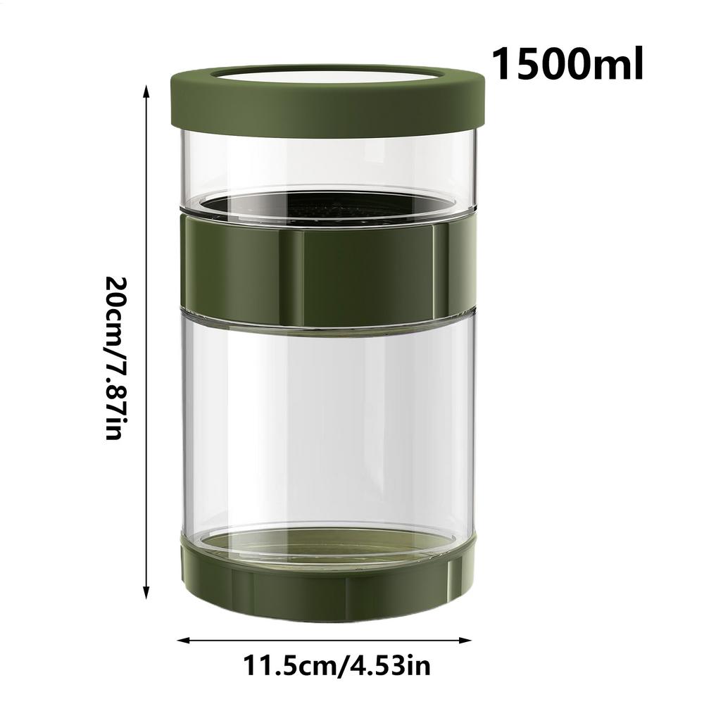 Glasgurkburk Gurktimmeburk Silikonlock Vändbar Glasflaska Våt Torr Separation Bred Mun Halkfri För Jäsning