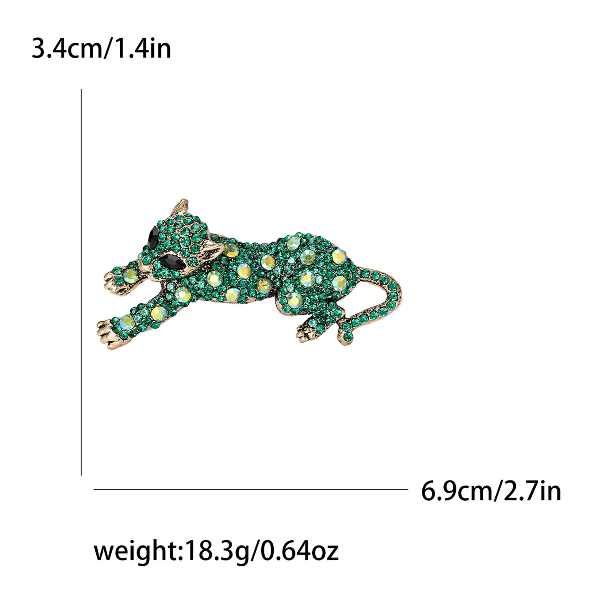 

Высококачественная брошь ручной работы в виде гепарда со стразами, модная бижутерия, булавка для воротника, аксессуары зелёный