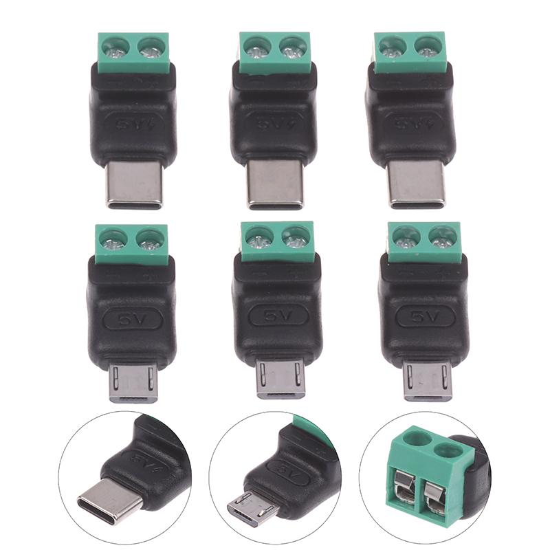 1/3Pcs Usb C Adapter Male 2 Pin No Solder Electrical Equipment Solderless Connectors For Industrial Scientific Repair Charging
