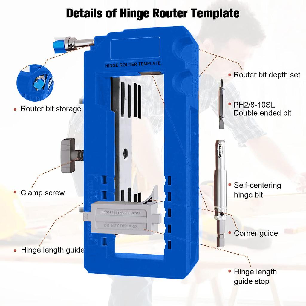 Door Hinge Jig Door Hinge Mortiser Hinge Installation Kit Door Hinge Router Template For 3 Inch To 5 Inch Hinges