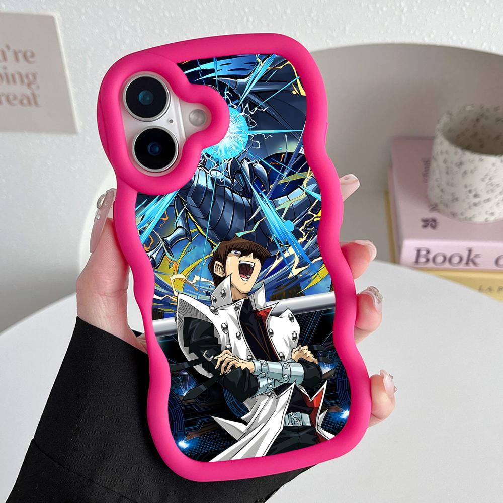 Yugioh Seto Kaiba Phone Case for iPhone 17 16 15 14 13 12 11 Air Pro Max Plus Red Soft TPU Wavy Edge Cover