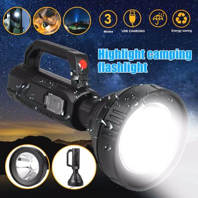 Latarka LED o dużej mocy Mocna latarka 3 tryby Wodoodporna latarka wędkarska Reflektor z możliwością ładowania przez USB Lampa kempingowa