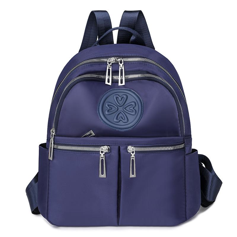 

Lightweight casual backpack large capacity out multi-pocket travel backpack nylon simple college bag синий