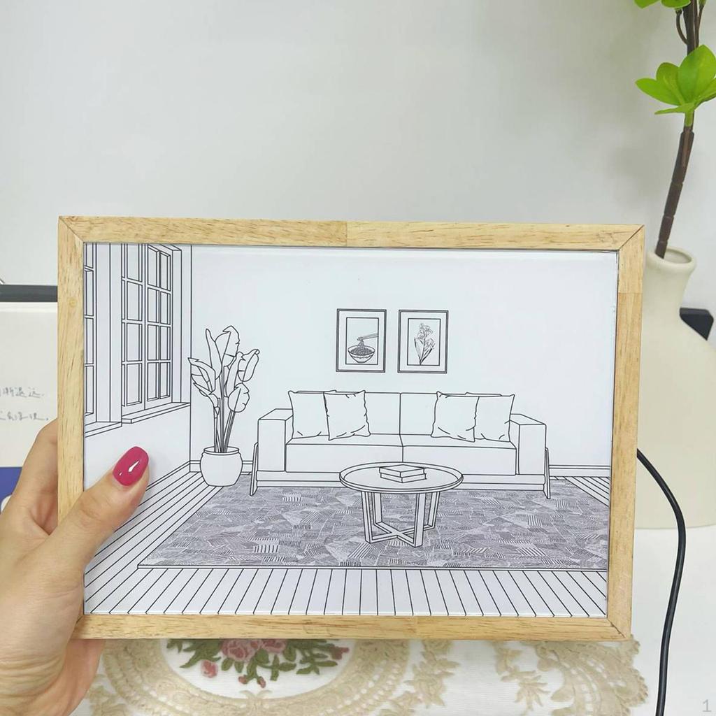 LED Lighting Painting Decoration Glowing Photo Frame Birthday Gift Art Night Lamp for