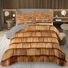 Wood Barn Door Bedspread Queen/Twin Wood Grain Quilted Coverlet Retro Rustic Farmhouse Bedding Set Reversible Grey Quilt Set