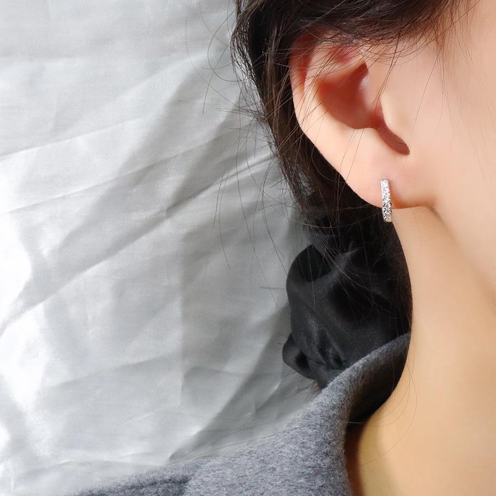 Full Circle Cubic Zirconia Ear Cuff: Neutral, Trendy, Simple Stacking Hoop Earrings