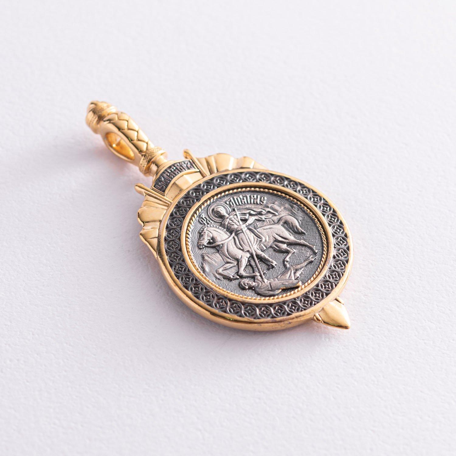 

Срібна підвіска Димитрій Солунський з позолотою. срібний