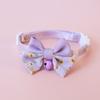 Classic Bow Pet Collar, Cat Dog Collar Macaron Bell Safety Buckle Gradient Floral Bow Adjustable Knot Cat Collars for Kitten and Puppies