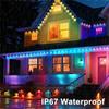 WIFI Smart Eaves RGBIC String Lights Bluetooth Google Speaker Control Outdoor Eave Decor Light Waterproof Music Sync Holiday