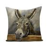 Throw Pillows Cases Watercolor Donkey Cute Animal Face Cushion Cover 45x45cm Home Living Room Decoration Linen Pillowcover Decor
